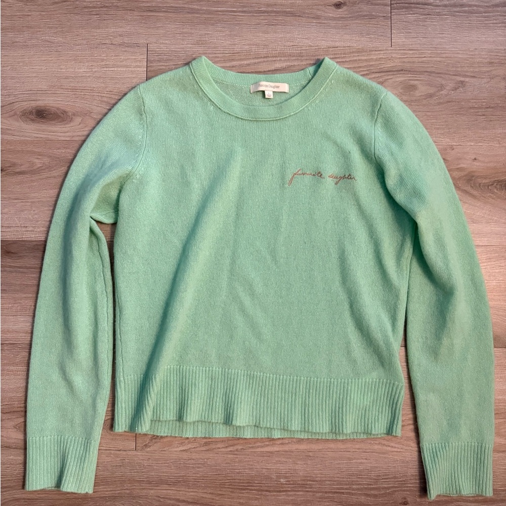 Favorite Daughter Mint Green Cashmere Crewneck Sweater